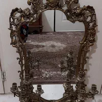آینه وشمعدان برنج قدیمی