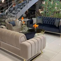 مبل راحتی ترنم/طوسی و کرم