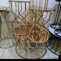 جلو مبلی فلزی با شیشه طلایی|مبلمان خانگی و میز عسلی|ملایر, |دیوار