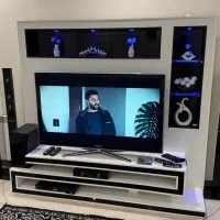میز تلویزیون سفید مشکی هایکلاس با نور ال ای دی|میز تلویزیون|تهران, شهرک خرازی|دیوار