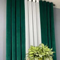 پرده مخمل کالیفرنیا حراج|پرده، رانر، رومیزی|امیدیه, |دیوار