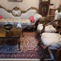 مبلمان استیل 7 نفره کلاسیک مدل نگار تمام چوب گردو|مبلمان خانگی و میز عسلی|تهران, هروی|دیوار