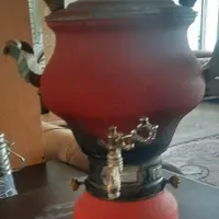سماور گازی آنتیک رنگ قرمز