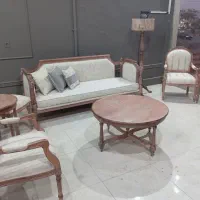 مبل نیو کلاسیک مدل کاجی ۷نفره با میز