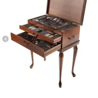 سرویس قاشق وچنگال ۱۳۶ پارچه ناب استیل ۱۸ نفره