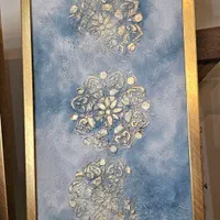 تابلو نقاشی پتینه و رزهای برجسته، ورق طلا|تابلو، نقاشی، عکس|تهران, عباسآباد|دیوار