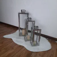 ۳ عدد فانوس دکوری بهمراه شمع و خز