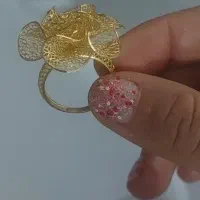 انگشتر گل طلا