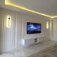 گچکاری و قابندی طرح تی وی وال لاین نوری توکار