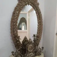آینه وشمعدان برنزبدون خط وخش وایراد