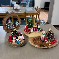 دکوری درخت کریسمس دستساز با چوب زیتون