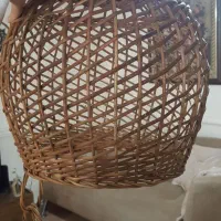 لوستر حصیری و گلدان و دکوری کنفی
