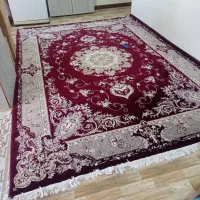 فرش 9 متری ابریشم رنگ زرشکی|فرش|بومهن, |دیوار