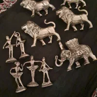 تعدادی برنز اصل وسنگین قدیمی. سماورآینه گلدان|کلکسیون اشیاء عتیقه|خرم‌آباد, |دیوار