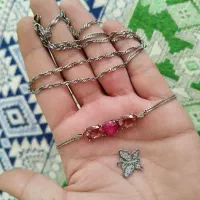 دستبند جواهر و گردنبند و گردن اویز نقره