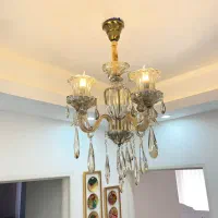 جفت لوستر ۱۰ شاخه و یک سه شاخه کریستالی|لوستر و چراغ آویز|رشت, رشتیان|دیوار