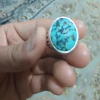 انگشتر مردانه نقره با فیروزه اصل نیشابوری