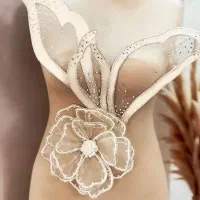 گلهای کریشه و جواهردوزی|لباس|میانه, |دیوار