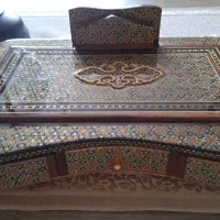 قلمدان سایزبزرگ خاتم کاری همراه قلم خاتم کاری شده