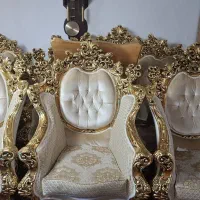 مبل سلطنتی ۹نفره همراه با عسلی|مبلمان خانگی و میز عسلی|هشتگرد, هشتگرد قدیم|دیوار