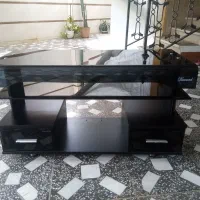 میزتلویزیون شیشه ای دودی (ازجلوخم ) اصل ترکیه|میز تلویزیون|کلاچای, |دیوار