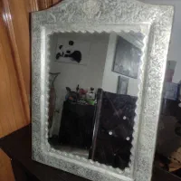 آینه ی قلمکاری شده نقره|آینه|اصفهان, برازنده|دیوار