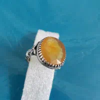 انگشتر نقره نگین یاقوت زرد|جواهرات|بندرلنگه, |دیوار