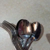 انواع قاشق و چنگال ۶تایی و ۱۲تایی|ظروف سرو و پذیرایی|رشت, گلباغ نماز|دیوار