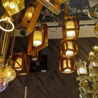 چراغ آویز چوبی