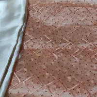 دو عدد پارچه نو (شیشه ای خامه دوزی و حریر طرح دار)