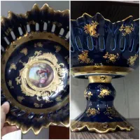 میوه خوری سرمه ای طلاکوب لیلی و مجنون