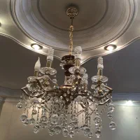 یک جفت لوستر ۸ شاخه با آبکاری طلا ساخت خارجی