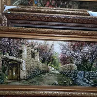 تابوفرش دستبافت/تابلو فرش کوچه باغ گیلاس سایز بزرک|تابلو فرش|تهران, استاد معین|دیوار