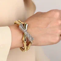 دستبند نقره سفارش ترکیه با آبکاری و کد750مشابه طلا