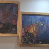 ۲عدد تابلو نقاشی رنگ روغن مدرن