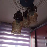 دو عدد لوستر چوبی ۳شعله و۱شعله