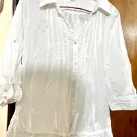 مانتو تابستانی سفید در حد نو