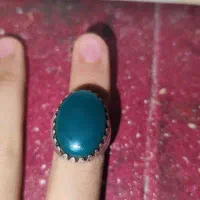 انگشتر سبز یشمی قاب نقره
