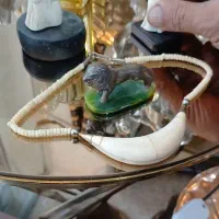 شیر سنگی ژاپن سنگ عقیق سبز عتیقه