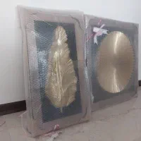 تابلو برجسته سه تکه آینه‌ای پر و خورشید