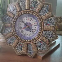 ساعت خاتم کاری طرح گل و مرغ|ساعت دیواری و تزئینی|پرند, فاز ۴|دیوار