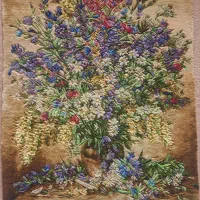 تابلو فرش دستبافت گل و گلدان