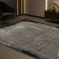 فرش وینتیج طوسی مشکی