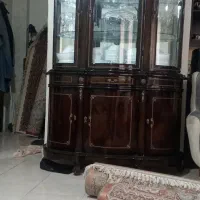 بوفه دو تیکه چوب گردو محکم با رنگ شیک