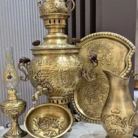 پخش عمده و تکی سماور ذغالی آنتیک برنج و متعلقات