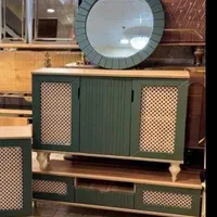 میز تلوزیون و آیینه کنسول طرح حصیری