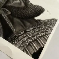 سفارش نقاشی چهره سیاه قلم|تابلو، نقاشی، عکس|چناران, |دیوار