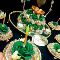 دیزاین سینی حنا دسته گل حنابندان