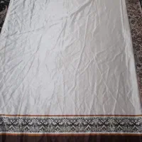 پرده ساتن قهوه ای کرم