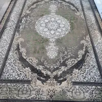 فرش۹متری۱۲۰۰شانه گل برجسته طوسی سبز /سرای فرش|فرش|مشکین‌دشت, |دیوار